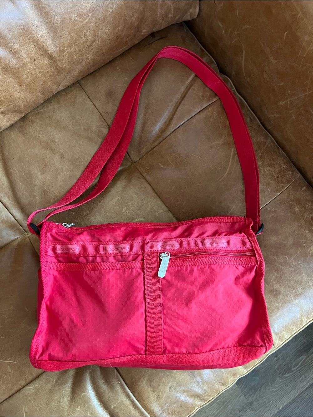 Vintage LeSportsac Red Nylon Crossbody Bag Made in the USA